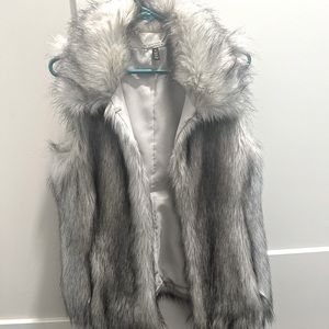 WHBM Faux Fur Vest